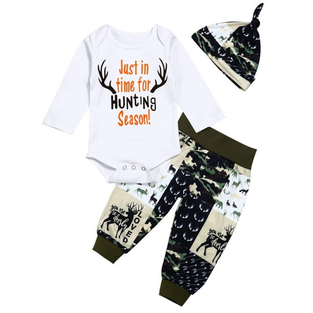 Newborn Baby Boy Clothes New to The Crew Letter Print Romper+Long Pants+Hat 3PCS Outfits Set